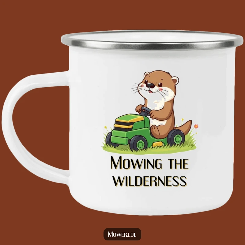Funny Otter Mower Camping Mug: Playful Driver & Outdoor Humor