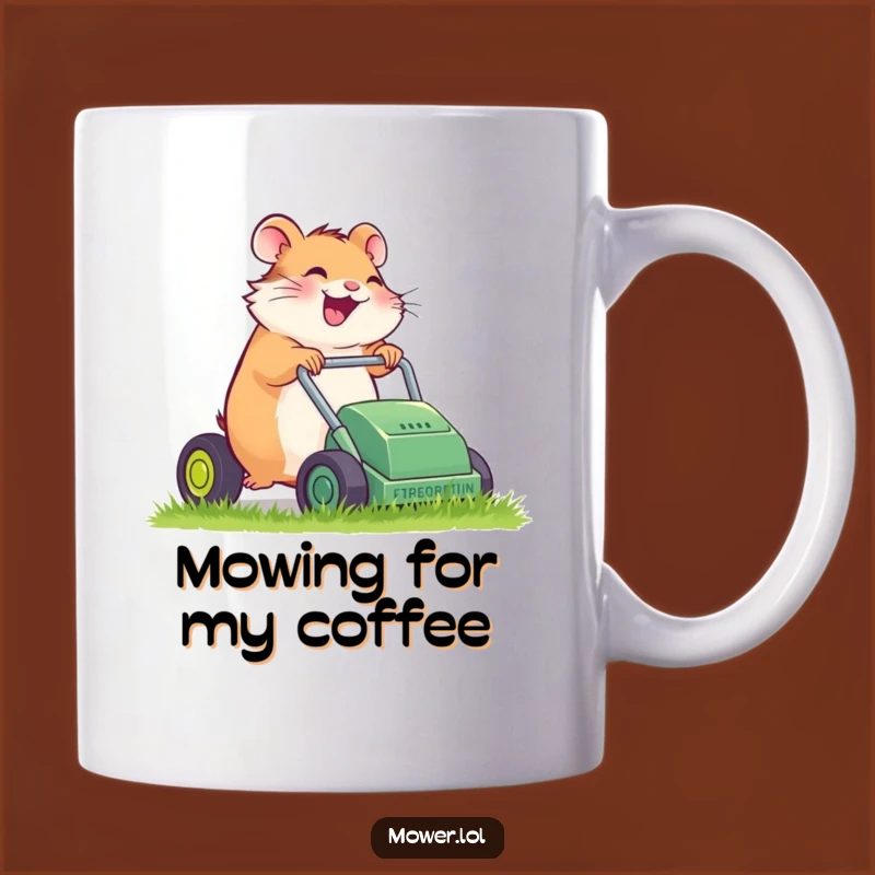 Funny Hamster Lawn Mower Mug: Giggling Gardener & Hilarious Gift