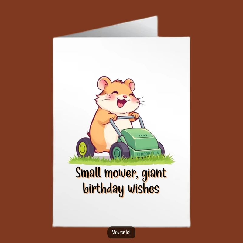 Free Printable Hamster Mower Birthday Card: Silly & Funny Downloadable Gift