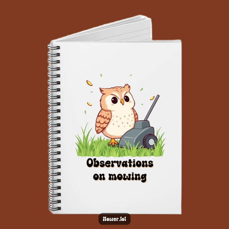 Funny Owl Mower Notebook: Content Observer & Hilarious Journal