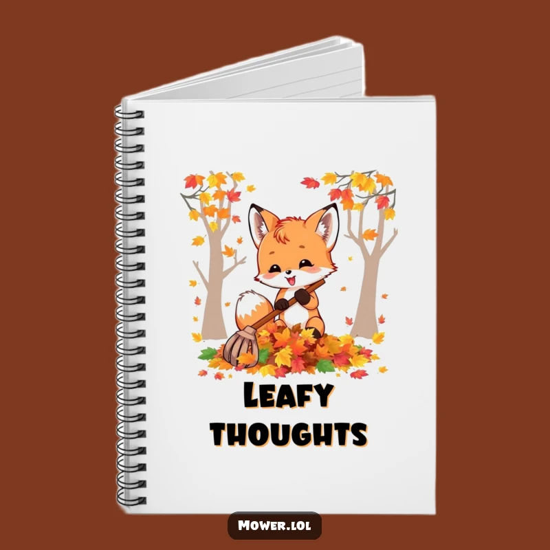Funny Fox Cub Raking Leaves Notebook: Hilarious Journal for Autumn Ideas Gift!