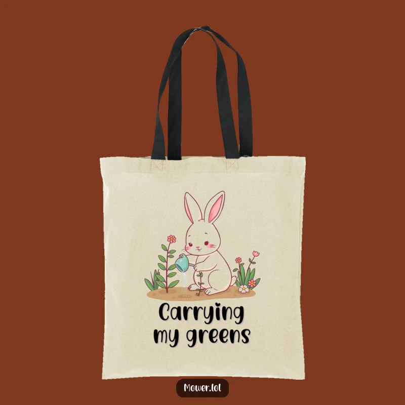 Funny Rabbit Watering Plant Tote Bag: Stylish and Hilarious Gardener Gift!